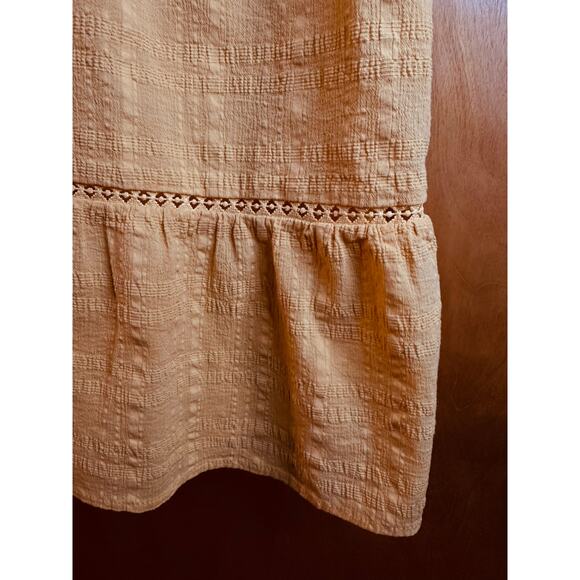 Knox Rose Women's Mustard Yellow Short Babydoll Dress Ruffles Pockets Size M - Picture 3 of 11